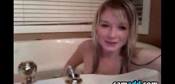  Pretty Girl Playing In The Bath Tub